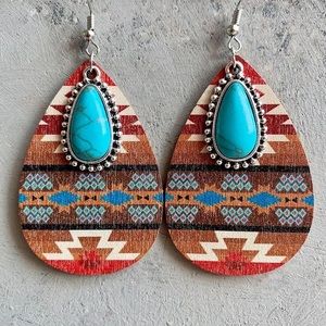 Western Fashion Turquoise Earrings